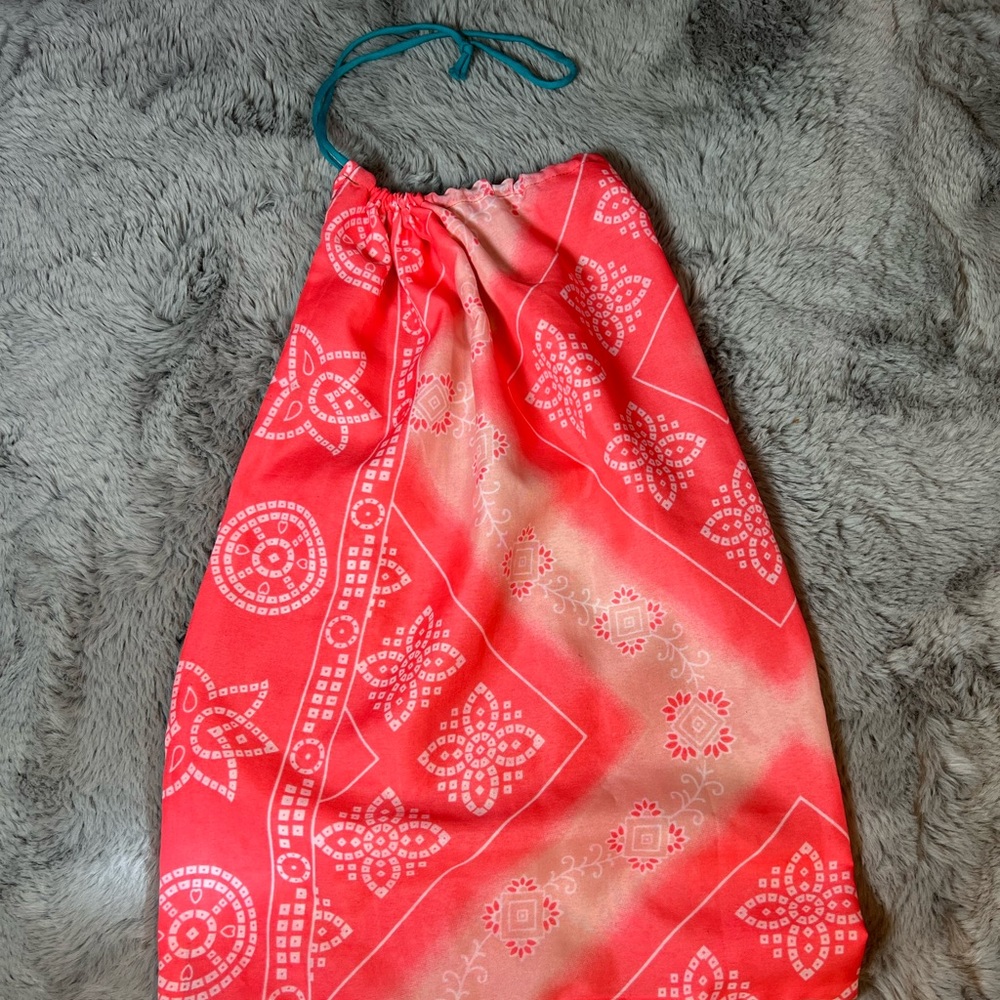 FWP Fluorescent pink paisley pattern drawstring bag